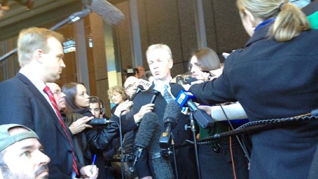 "Horrendous experience" ... Jeffrey Gilham, with his wife Robecca by his side, addresses the media outside court.