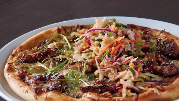 A seasonal Spicy Korean BBQ pizza from CPK.