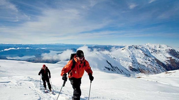Step up ... Treble Cone's back-country excursions include a guide, some lung-busting ascents and fresh tracks.