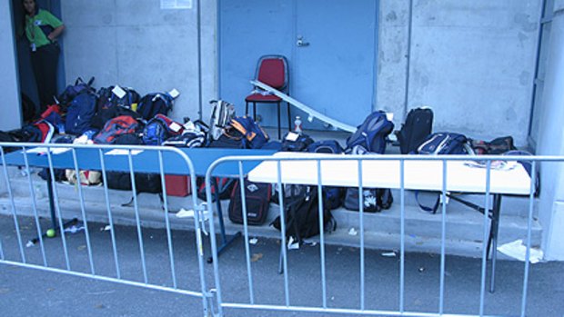Ashes fans were forced to leave their bags in a 'cloakroom'.