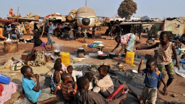 Seeking refuge: A camp for displaced people at the Mpoko airport in Bangui. Nearly 1 million people have fled their homes.