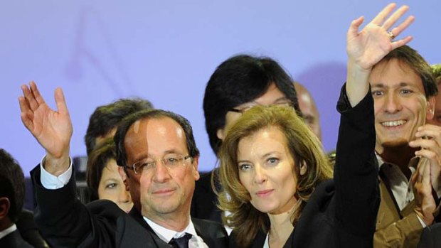 Francois Hollande (left) and his companion Valerie Trierweiler.