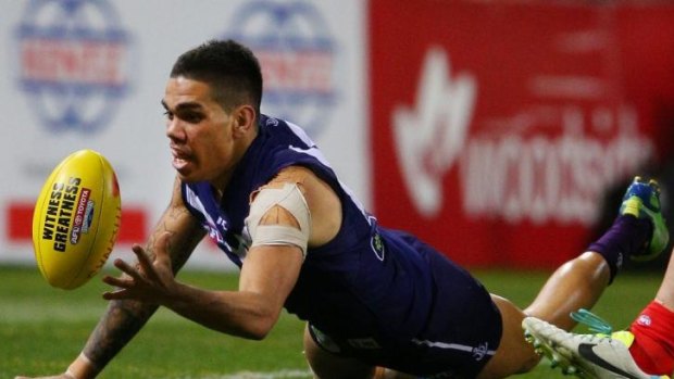 Fremantle's Michael Walters is on the long road back from an ankle injury.
