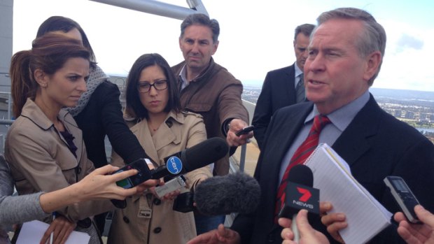 Colin Barnett announcing plans for the City of Perth council reforms.