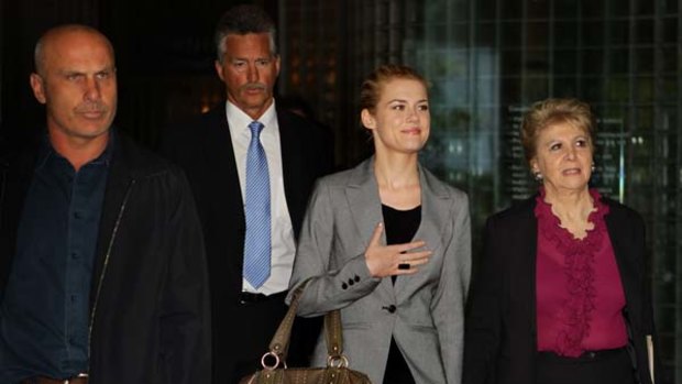 Rachael Taylor appears relieved after leaving court this morning.