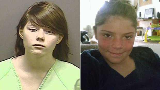Guilty ... Alyssa Bustamante, left, strangled neighbour Elizabeth Olten, 9, before cutting her throat.