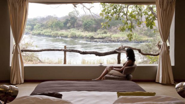 Riverbank rest: the Mkulumadzi chalet overlooking the Shire river.