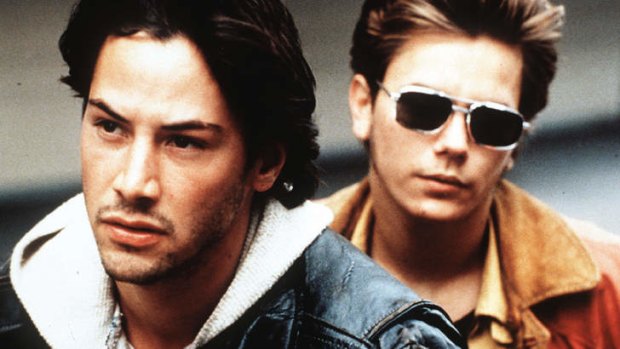 Keanu Reeves and River Phoenix in the film <i>My own private Idaho</i>.