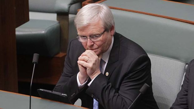 Kevin Rudd in question time.