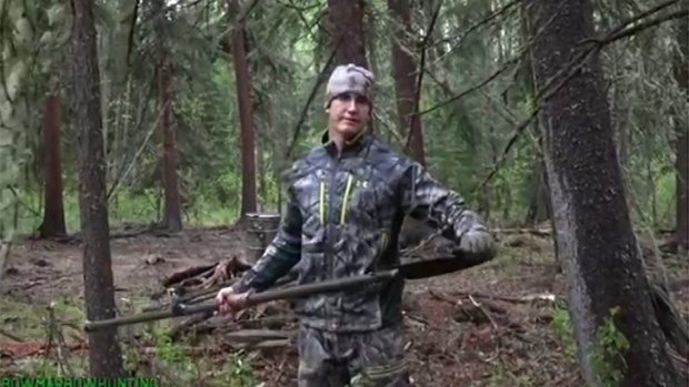 US hunter Josh Bowmar impaled a black bear in Canada with a custom-made spear before leaving the animal to die.