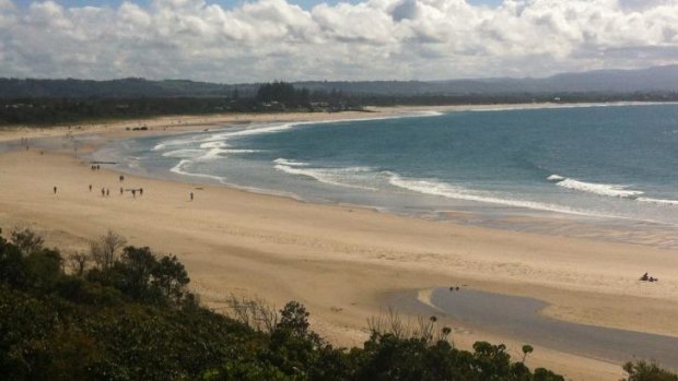 Swimmers have deserted the water since today's shark attack at Byron Bay.