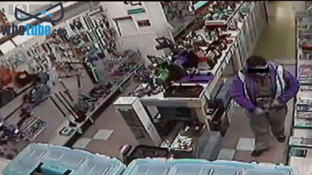 In action &#8230; closed circuit footage from a hardware store in Victoria from the website whotube.com.