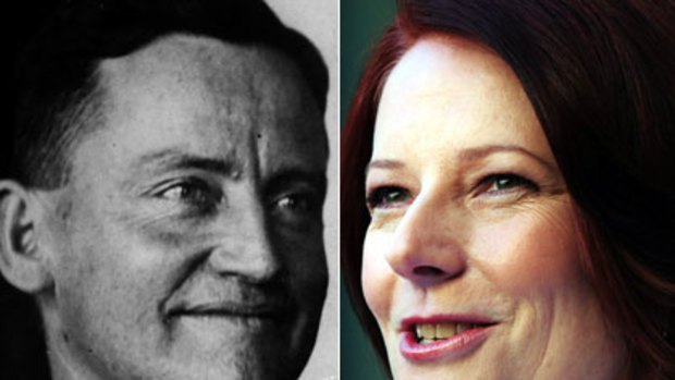 Frank Forde and Julia Gillard.
