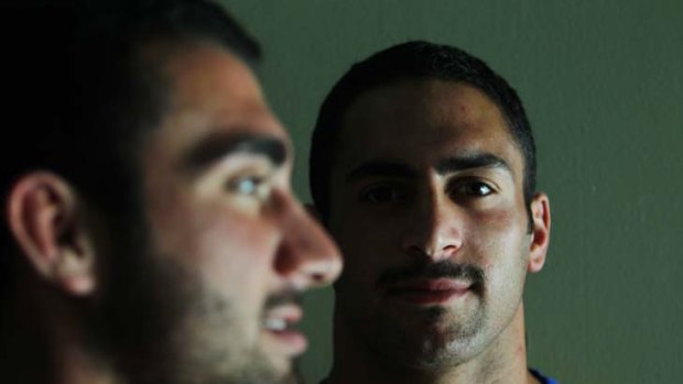 Parramatta Eels player Tim Mannah with new recruit and younger brother Jon.