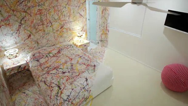 'Worst nightmare': The Jackson Pollock-inspired room by Matt and Kim drew the ire of judges.