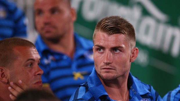 Frustrated onlooker: Parramatta's Kieran Foran was ruled out of the round one match between the Eels and the Brisbane Broncos at Pirtek Stadium.