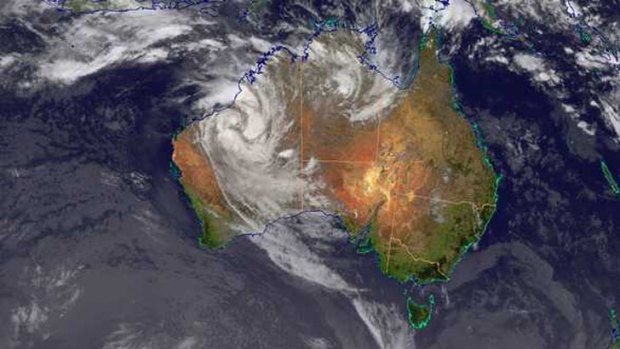 A BOM satellite map from 11.30am on Tuesday, February 11.