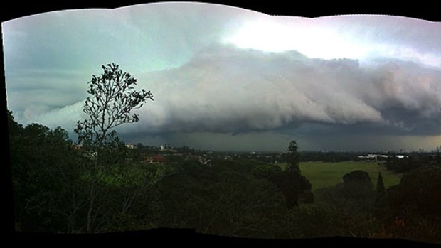 Photographer Nick Moir patched together these images of the storm on his iPhone  using Snapspeed.