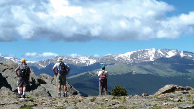 Peak peek: Hikers atop one of Colorado's many mountains.