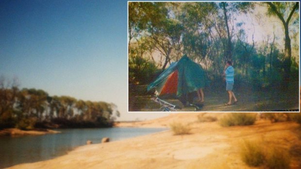 Camping at Burra Rocks in the 1990s - Aleisha's father was being the supervisor.