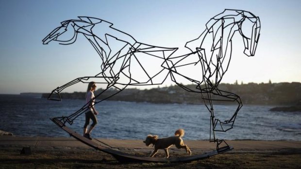  Harrie Fasher's sculpture, Which way forward?, is  part of this year's Sculpture by the Sea exhibition in Sydney. 