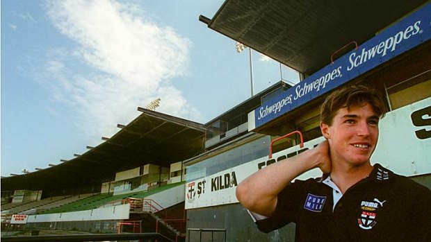 Future champion: Lenny Hayes at 18, soon after joining the Saints.