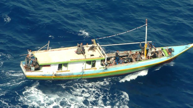 The latest boat load of asylum seekers pictured off the West Australian coast.