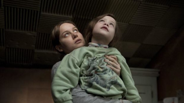 Survival strategies: Brie Larson and Jacob Tremblay play mother and son, both prisoners, in <i>Room</i>.