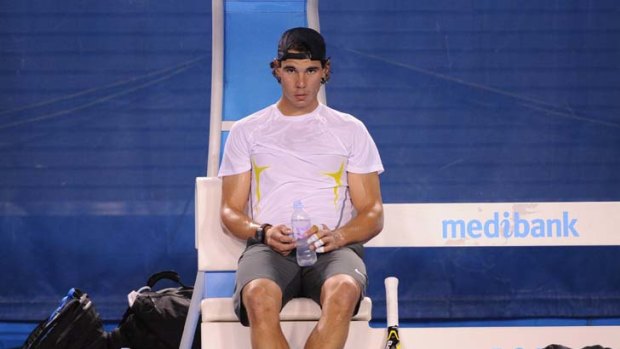 Leg slip: Rafael Nadal says he hurt his knee sitting in a chair.