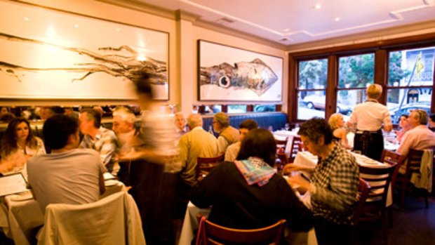 No speedos please ... The dining room at the Four in Hand Hotel.