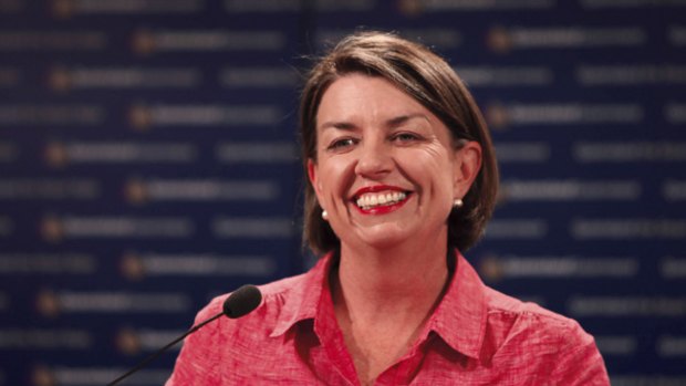 Premier of Queensland Anna Bligh at a press conference at the Executive building after her election win last night.
