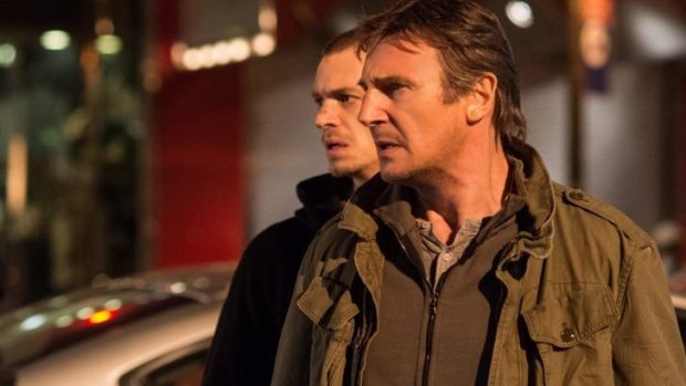 Liam Neeson and Joel Kinnaman in <i>Run All Night</i>.