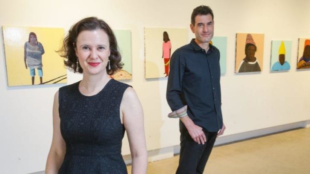 Art Money CEO Paul Becker, right, with gallerist Joanna Strumpf. 