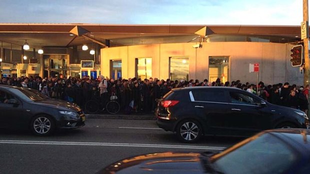 No way out: queues form at Sydenham station.