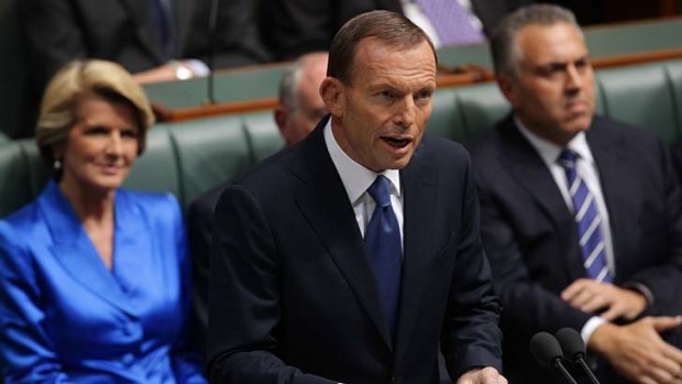 Opposition Leader Tony Abbott delivers his Budget reply, where he flagged a delay to the super contribution boost.
