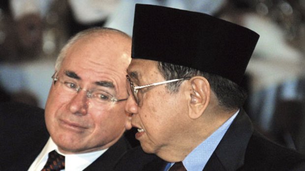 Fostered liberalism … Abdurrahman Wahid with prime minister John Howard in 2001.