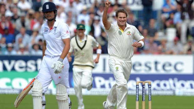 Early blows: Ryan Harris took three crucial England top-order wickets.