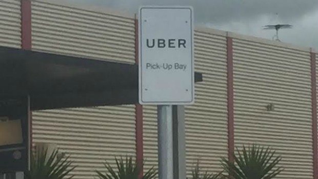 An image of the Uber Pick-Up Bay. 