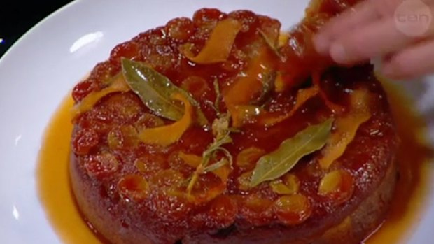 Bake off ... The upside-down grape cake.