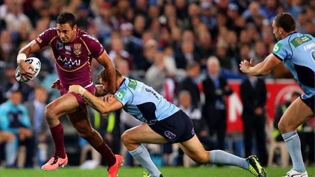 Trying to stay a step ahead ... Justin Hodges says the Maroons might have to consider squad changes for game two.