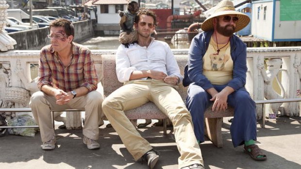 Slick ... Bradley Cooper, centre, in <em>The Hangover 2</em> with Ed Helms, left, and Zach Galifianakis.