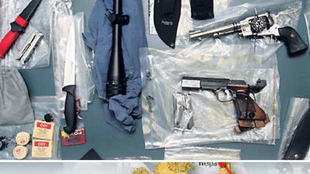 Two boys took a stolen arsenal of weapons through airports around Australia.