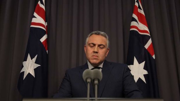 Treasurer Joe Hockey addresses the media during a press conference at Parliament House.