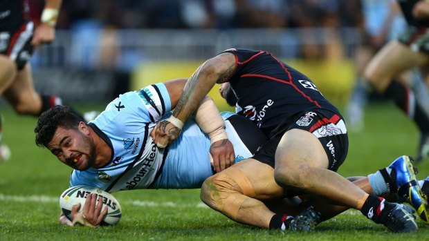 Gone to ground: Andrew Fifita during last week's loss to the Warriors in Auckland.
