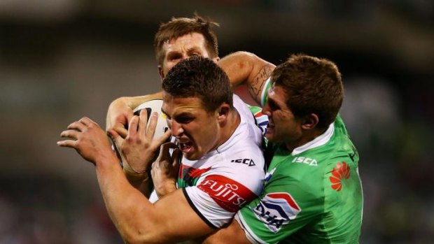 Returning: Sam Burgess is no certainty to return from injury for the Rabbitohs' clash with Manly.