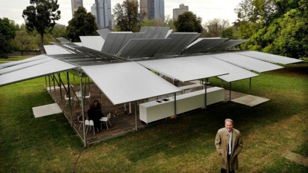 Adaptable: Come rain, hail or shine, the temporary MPavilion has it covered.