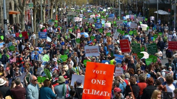 Tens of thousands turned out across the country as part of an international rally urging action on climate change.