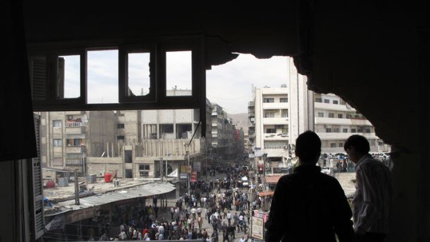A shelled neighbourhood in Damascus.