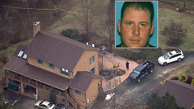 Bloodbath ... Christopher Speight, inset is suspected of shooting eight people at his Virginia home.