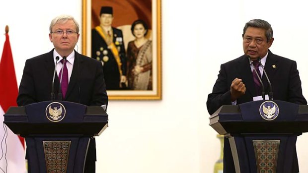 Taking a stand: Prime Minister Kevin Rudd and Indonesian President Susilo Bambang Yudhoyono after the annual Australia-Indonesia Leaders' meeting.